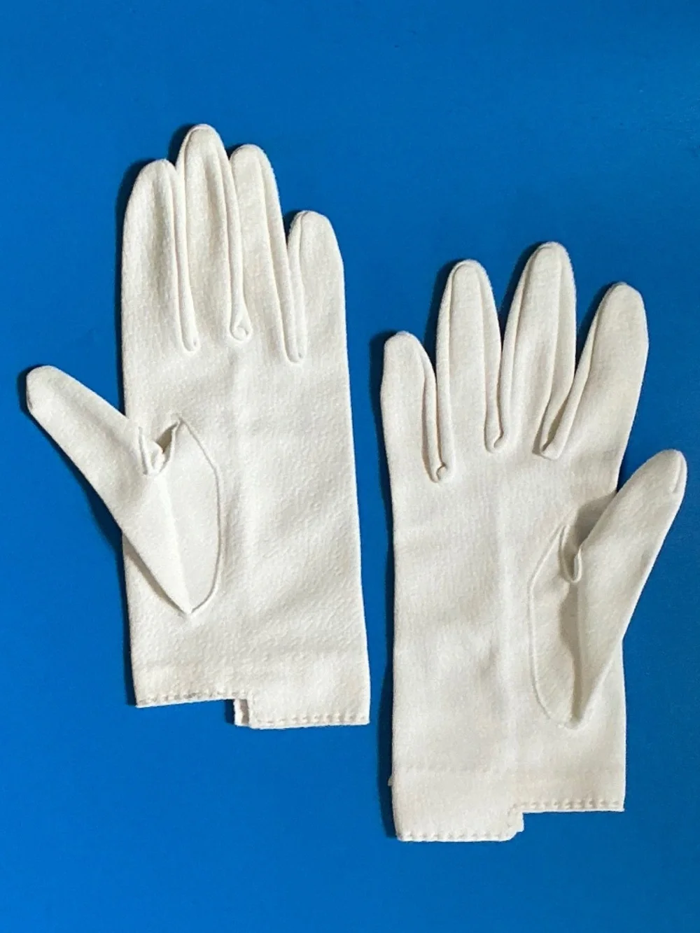 Vintage 1950s Hansen Formal Wrist Ivory Gloves Size 7 Mid Century